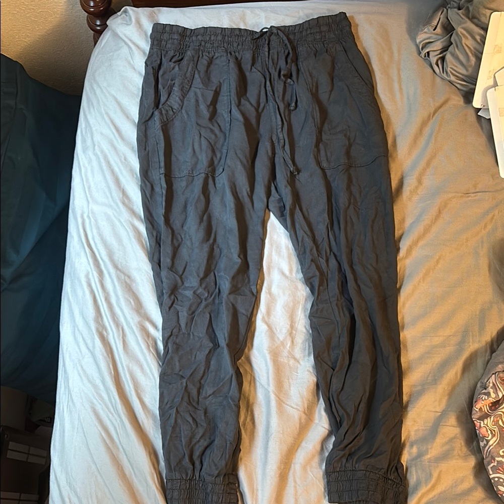 GAP Gray Track Pants with Relaxed Fit and Elastic Waistband